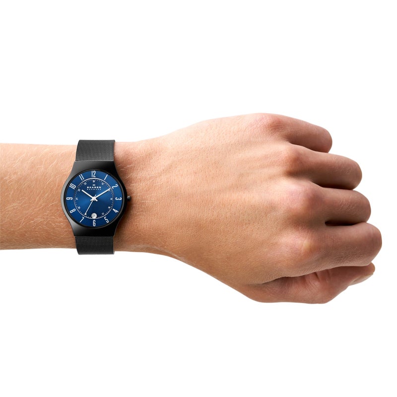 Skagen Men's Sundby Three-Hand Date Midnight Black Titanium Mesh Band Watch (Model: T233XLTMN) - Image 4